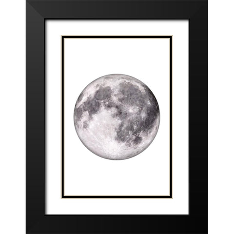 Moon Phases III Black Modern Wood Framed Art Print with Double Matting by JJ Design House