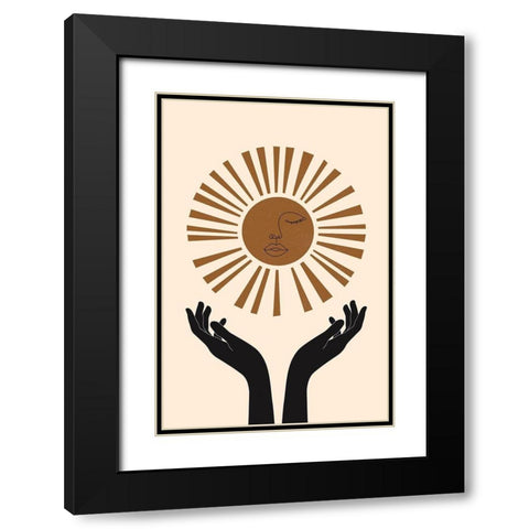 Sun Beam Black Modern Wood Framed Art Print with Double Matting by JJ Design House