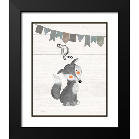Clever Little Fox Black Modern Wood Framed Art Print with Double Matting by Moulton, Jo