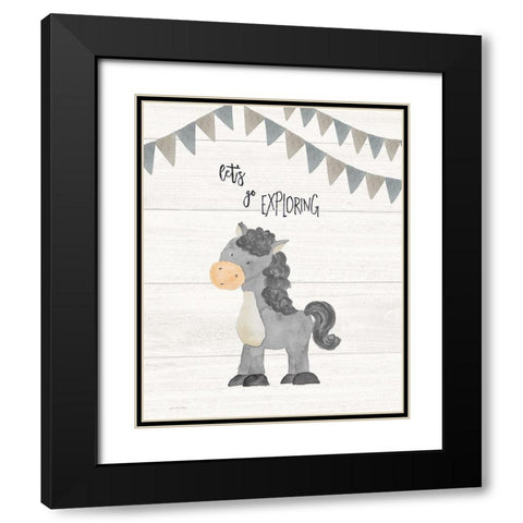 Lets Go Exploring Black Modern Wood Framed Art Print with Double Matting by Moulton, Jo