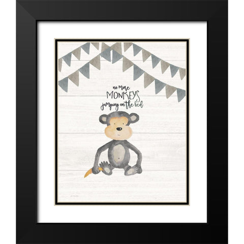 No More Monkeys Black Modern Wood Framed Art Print with Double Matting by Moulton, Jo