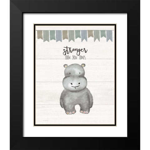 You Are Stronger Black Modern Wood Framed Art Print with Double Matting by Moulton, Jo