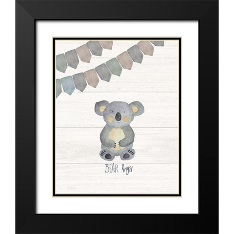 Bear Hugs Black Modern Wood Framed Art Print with Double Matting by Moulton, Jo