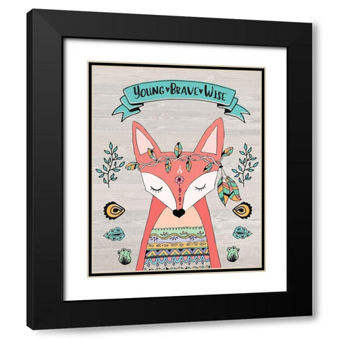 Young Brave Wise Black Modern Wood Framed Art Print with Double Matting by Moulton, Jo