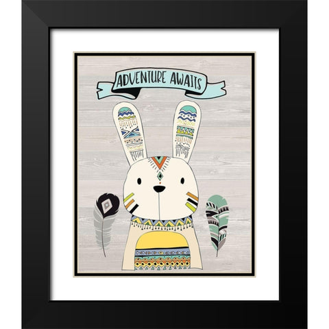 Adventure Awaits Black Modern Wood Framed Art Print with Double Matting by Moulton, Jo