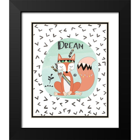 Dream Fox Black Modern Wood Framed Art Print with Double Matting by Moulton, Jo
