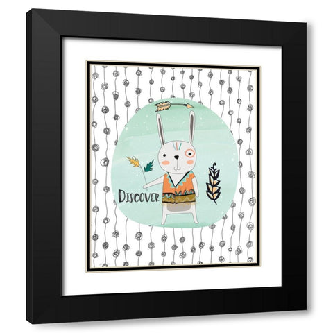Bunny Discovery Black Modern Wood Framed Art Print with Double Matting by Moulton, Jo