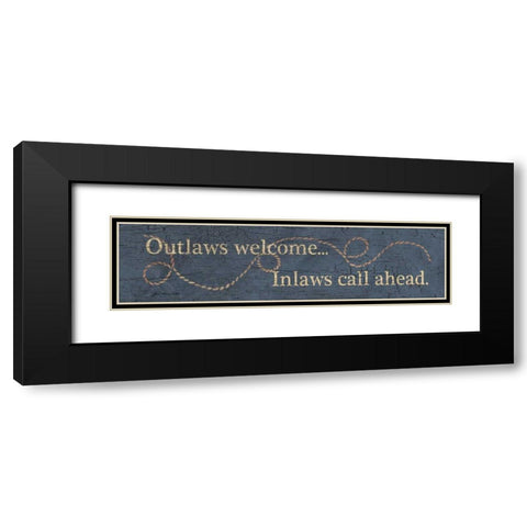 Outlaws Black Modern Wood Framed Art Print with Double Matting by Moulton, Jo