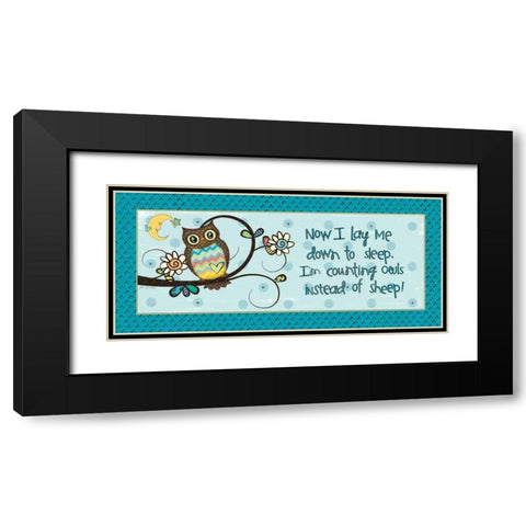 Counting Owls Black Modern Wood Framed Art Print with Double Matting by Moulton, Jo