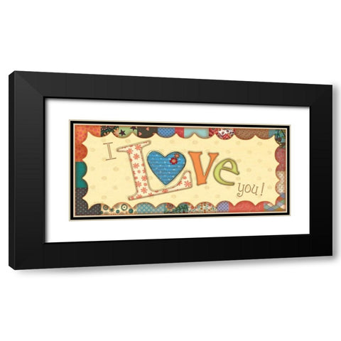 I Love You Black Modern Wood Framed Art Print with Double Matting by Moulton, Jo