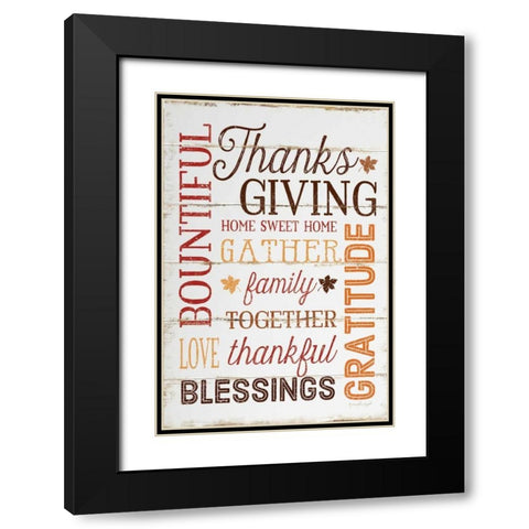 Thanksgiving Black Modern Wood Framed Art Print with Double Matting by Pugh, Jennifer