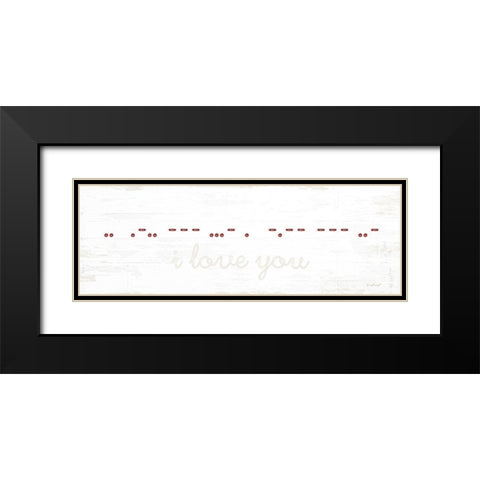 I Love You Morse Code Black Modern Wood Framed Art Print with Double Matting by Pugh, Jennifer
