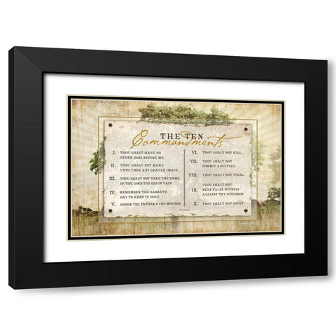 10 Commandments Black Modern Wood Framed Art Print with Double Matting by Pugh, Jennifer