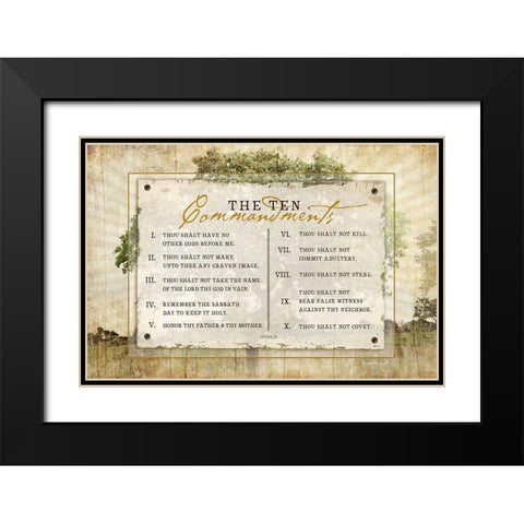 10 Commandments Black Modern Wood Framed Art Print with Double Matting by Pugh, Jennifer