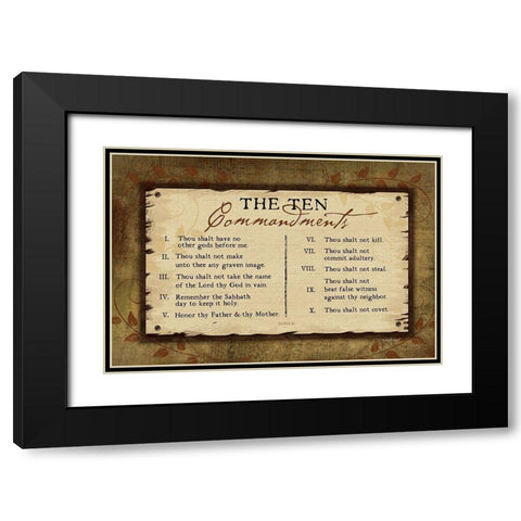 10 Commandments II Black Modern Wood Framed Art Print with Double Matting by Pugh, Jennifer
