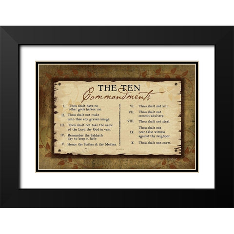 10 Commandments II Black Modern Wood Framed Art Print with Double Matting by Pugh, Jennifer