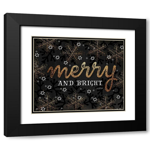 Merry Black Modern Wood Framed Art Print with Double Matting by Pugh, Jennifer