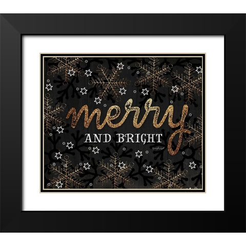 Merry Black Modern Wood Framed Art Print with Double Matting by Pugh, Jennifer