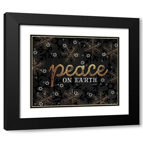 Peace Black Modern Wood Framed Art Print with Double Matting by Pugh, Jennifer