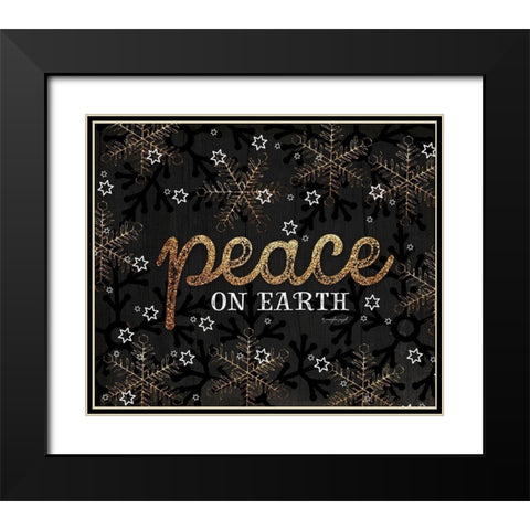 Peace Black Modern Wood Framed Art Print with Double Matting by Pugh, Jennifer