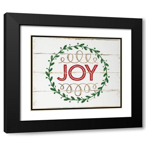Joy Black Modern Wood Framed Art Print with Double Matting by Pugh, Jennifer