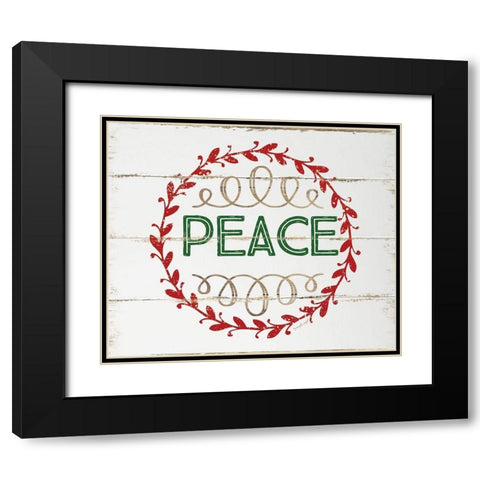 Peace Black Modern Wood Framed Art Print with Double Matting by Pugh, Jennifer