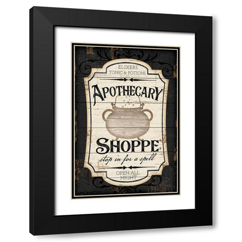 Apothecary Shoppe Black Modern Wood Framed Art Print with Double Matting by Pugh, Jennifer