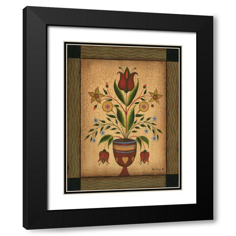 Floral II Black Modern Wood Framed Art Print with Double Matting by Lewis, Kim