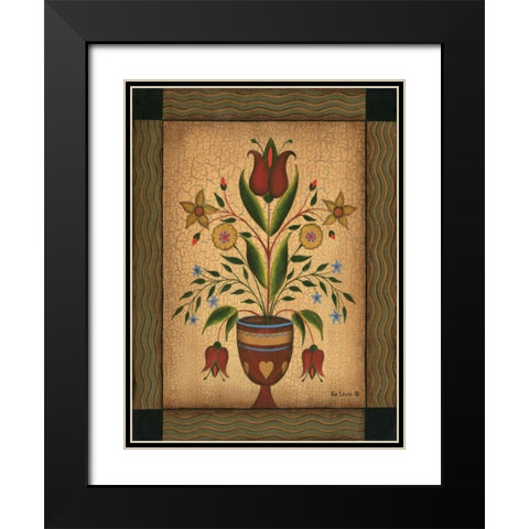 Floral II Black Modern Wood Framed Art Print with Double Matting by Lewis, Kim