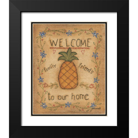 Pineapple Black Modern Wood Framed Art Print with Double Matting by Lewis, Kim