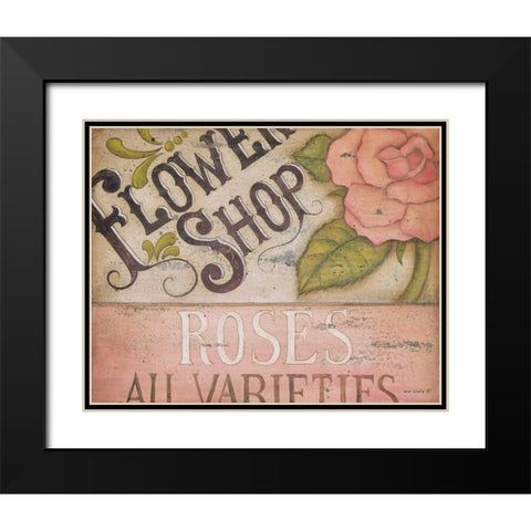 Flower Shop Roses Black Modern Wood Framed Art Print with Double Matting by Lewis, Kim
