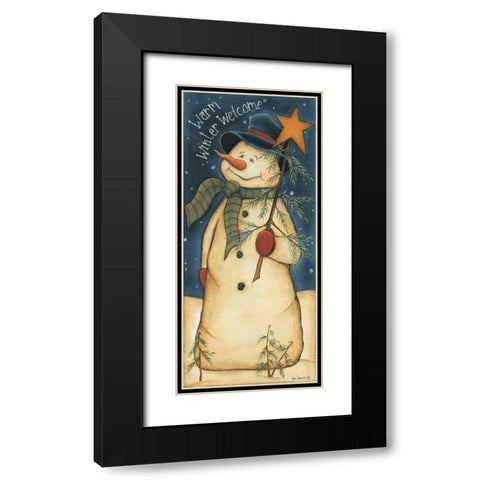 Winter Welcome Black Modern Wood Framed Art Print with Double Matting by Lewis, Kim