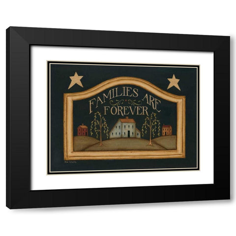 Families are Forever Black Modern Wood Framed Art Print with Double Matting by Lewis, Kim