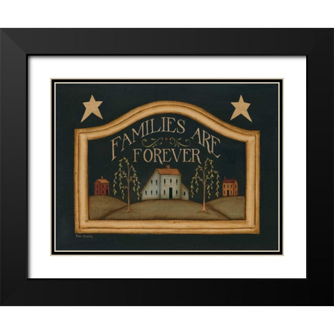 Families are Forever Black Modern Wood Framed Art Print with Double Matting by Lewis, Kim
