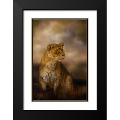 Lone Huntress Black Modern Wood Framed Art Print with Double Matting by Parker, Kelley