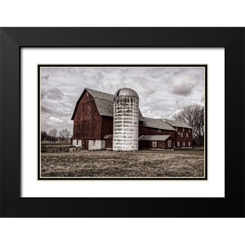 Big Red Black Modern Wood Framed Art Print with Double Matting by Parker, Kelley