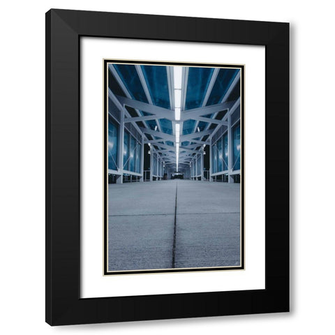 Blue Concrete Walkway Black Modern Wood Framed Art Print with Double Matting by Lee, Judson