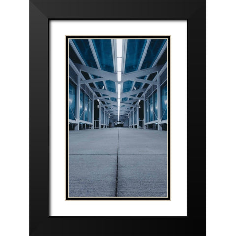 Blue Concrete Walkway Black Modern Wood Framed Art Print with Double Matting by Lee, Judson