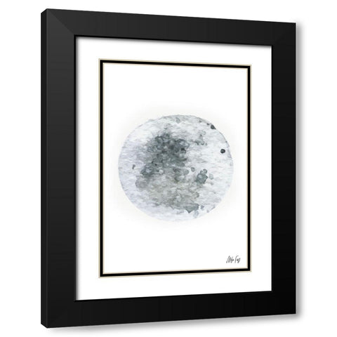 Moon Black Modern Wood Framed Art Print with Double Matting by Fay, Mela