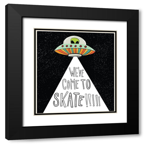 UFO Black Modern Wood Framed Art Print with Double Matting by Rupp, Mariah