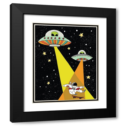 Astronaut Black Modern Wood Framed Art Print with Double Matting by Rupp, Mariah