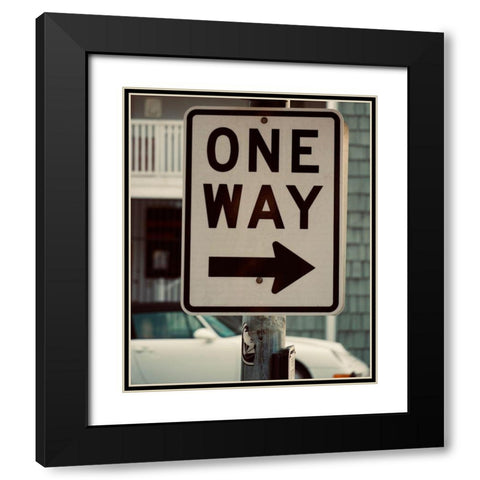 One Way Black Modern Wood Framed Art Print with Double Matting by Singleton, Ashley