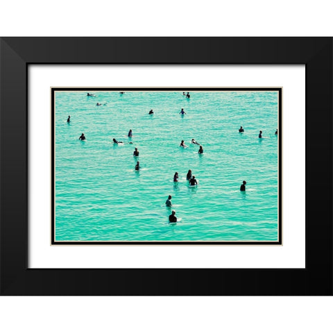 Surfer Buoys Black Modern Wood Framed Art Print with Double Matting by Singleton, Ashley