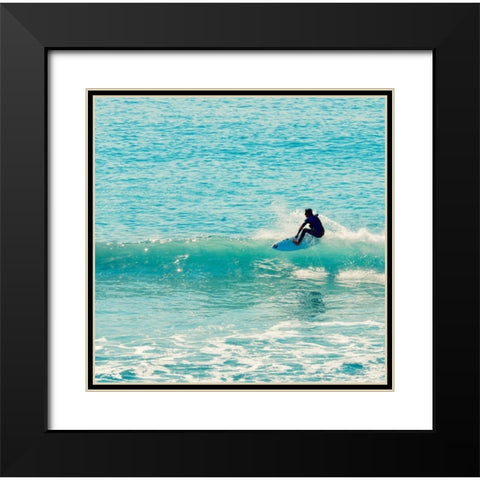 Hang Twelve Black Modern Wood Framed Art Print with Double Matting by Singleton, Ashley