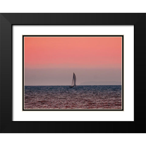 Sunset Black Modern Wood Framed Art Print with Double Matting by Singleton, Ashley