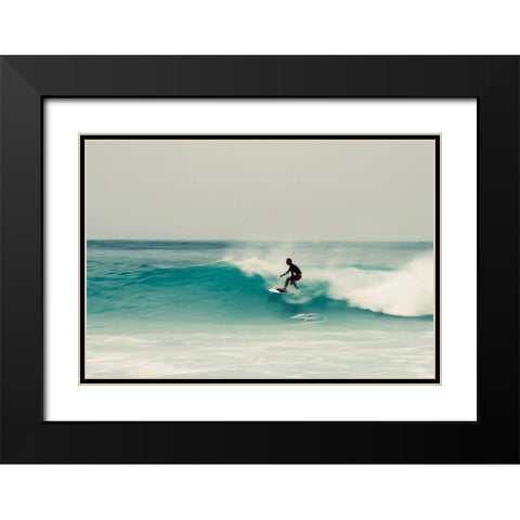Wave Runner Black Modern Wood Framed Art Print with Double Matting by Singleton, Ashley