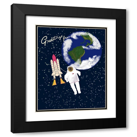 Greetings Black Modern Wood Framed Art Print with Double Matting by Singleton, Ashley