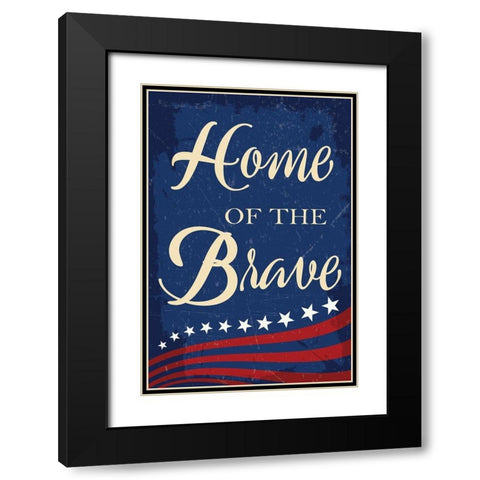 Americana I Black Modern Wood Framed Art Print with Double Matting by ND Art