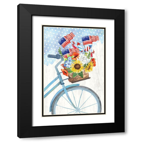 Americana I Black Modern Wood Framed Art Print with Double Matting by ND Art