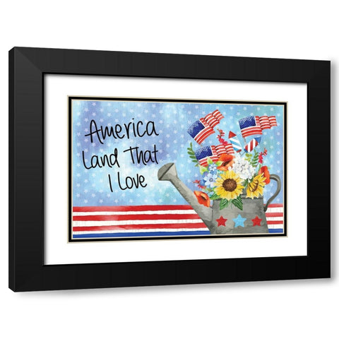 Land That I Love Black Modern Wood Framed Art Print with Double Matting by ND Art